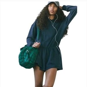 FP Movement by Free People Blue Such a Flirt Hoodie Romper